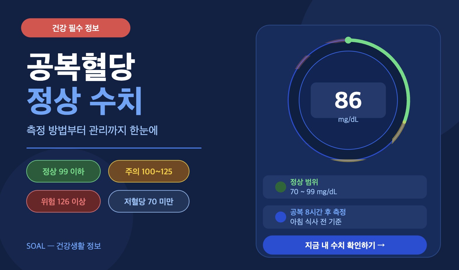 공복혈당 정상 수치는